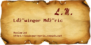 Lőwinger Móric névjegykártya